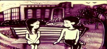 关于爱情的沙画视频,爱情流转的瞬间永恒